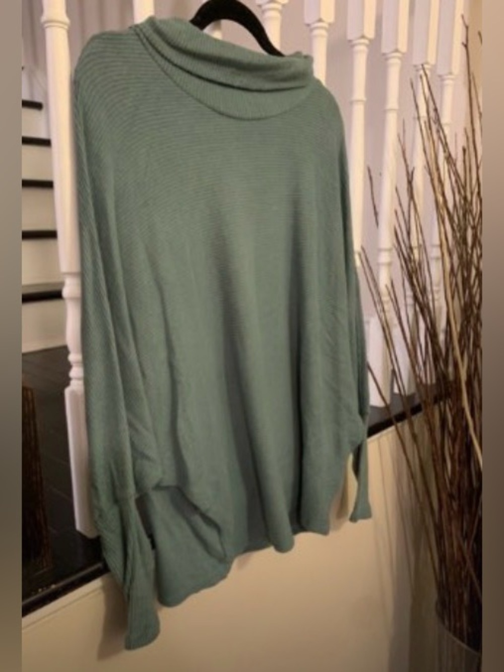Cozy Teal Women's Sweater - Relaxed Cowl Neck